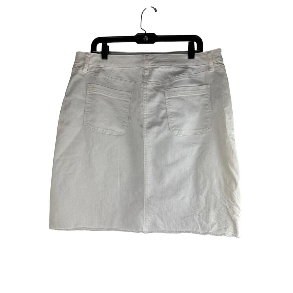 NWT Talbots Denim Pencil Jean Skirt Button Front Raw Hem Plus Size 16 HW7675 - Picture 7 of 7